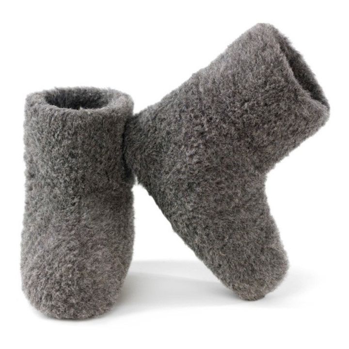 Pantuflas altas de lana - Colección Adulto | Gris- Imagen del producto n°0