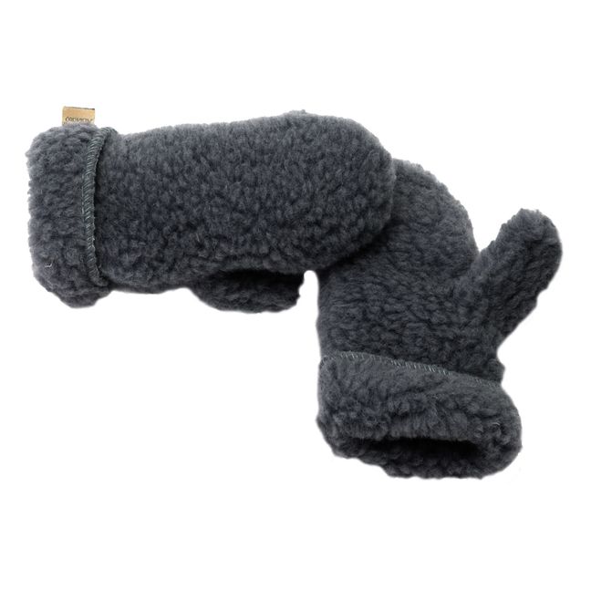 Shearling Mittens | Charcoal grey
