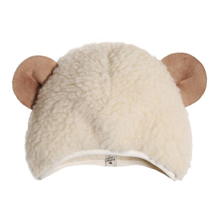 Shearling Hat with Animal Ears | Cream- Product image n°0