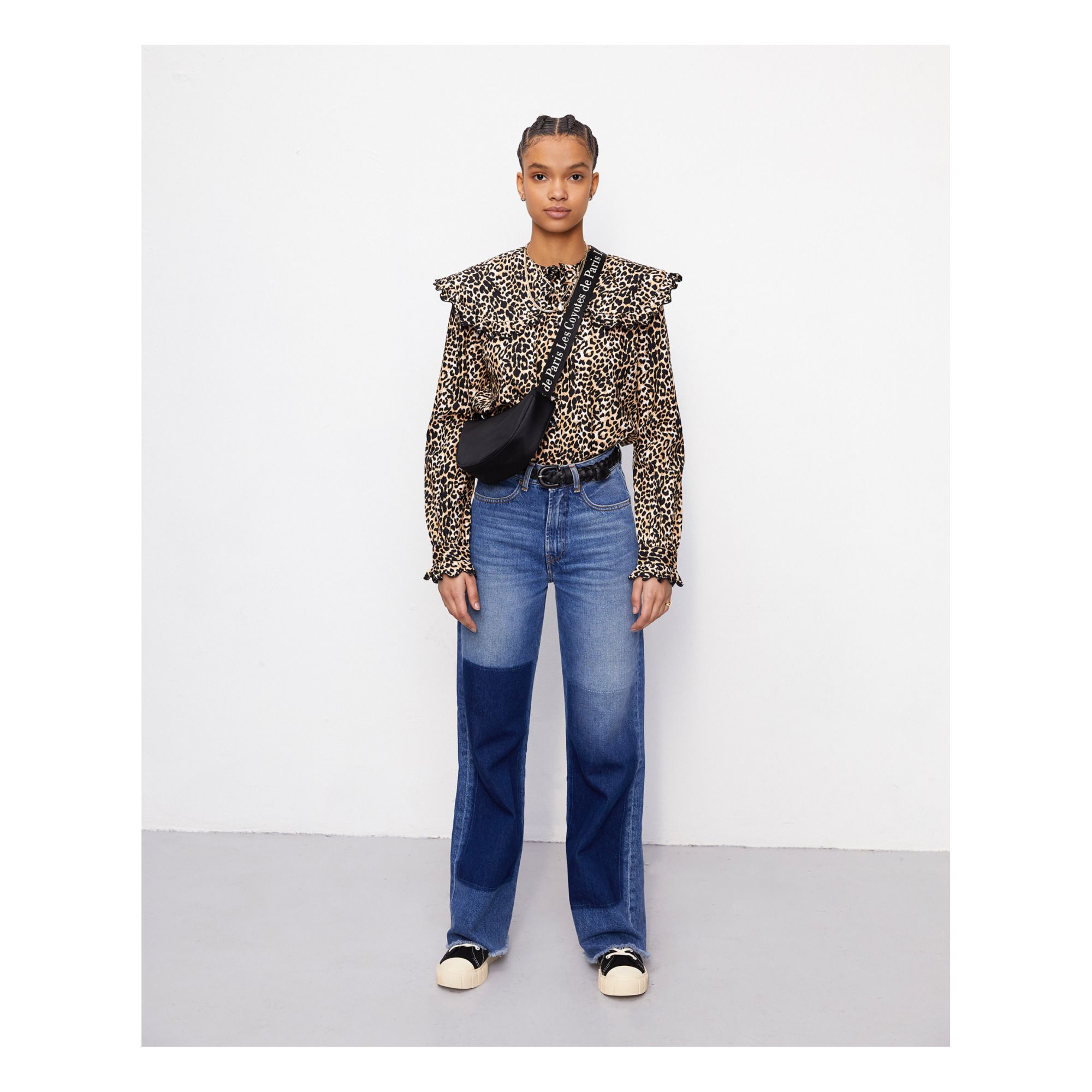 Fran Leopard Print Shirt Camel Les 
