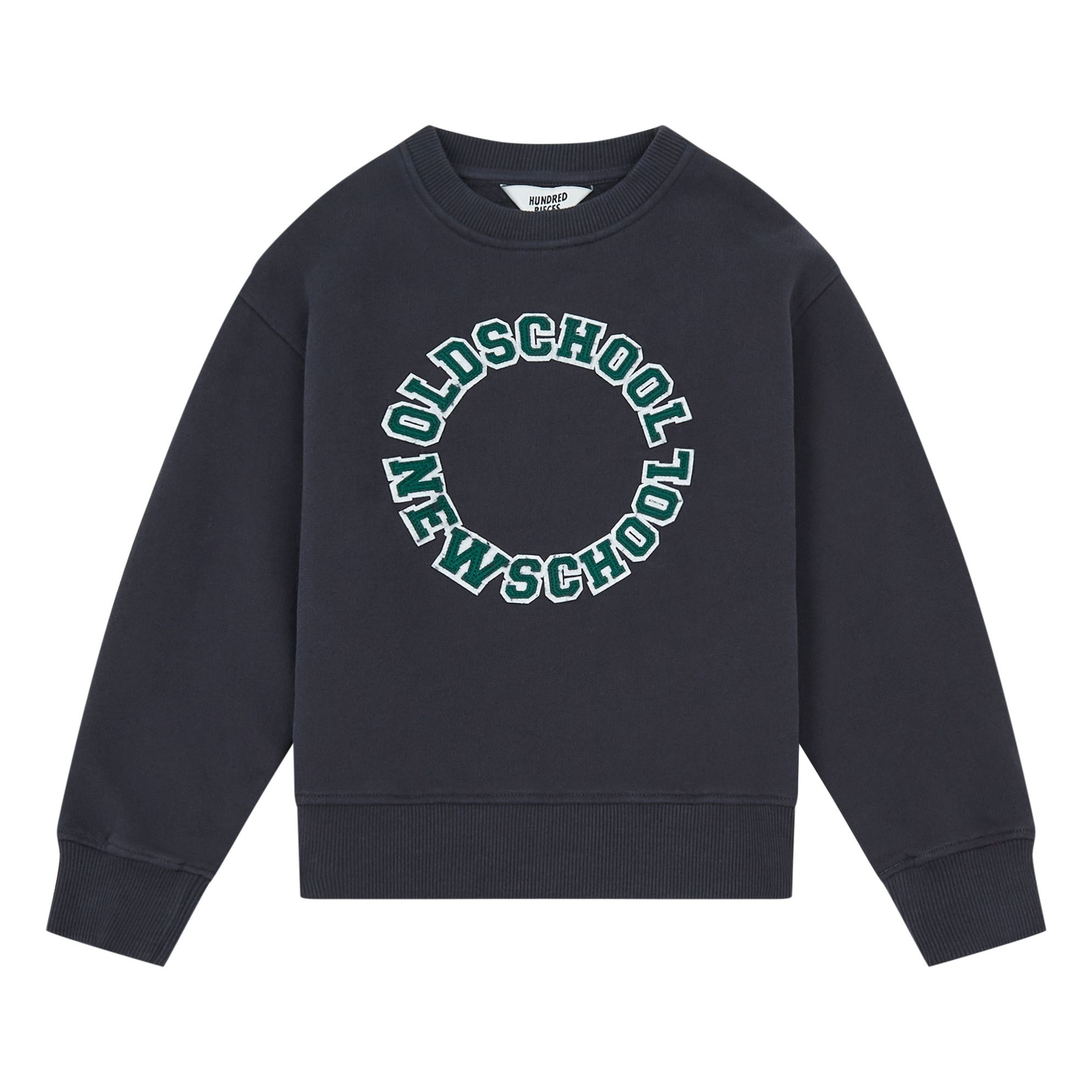 Hundred Pieces - Sweat Coton Bio Old School - Garçon - Noir