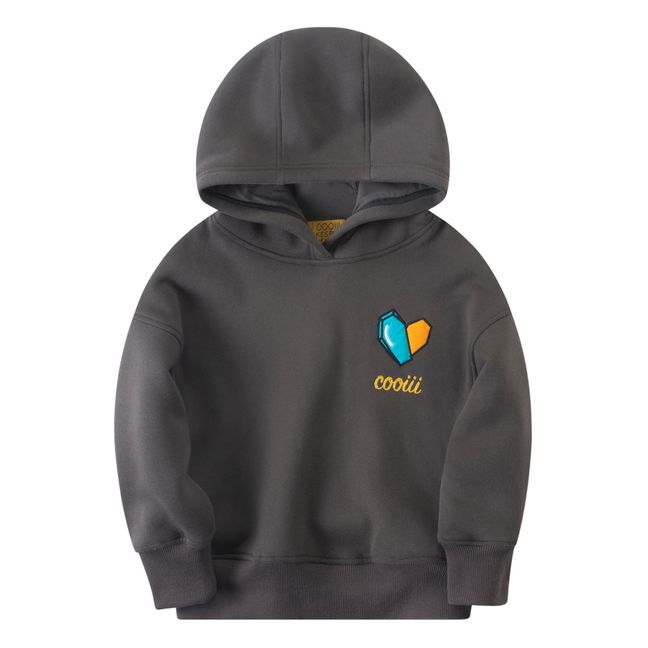 Embroidered Hoodie Negro