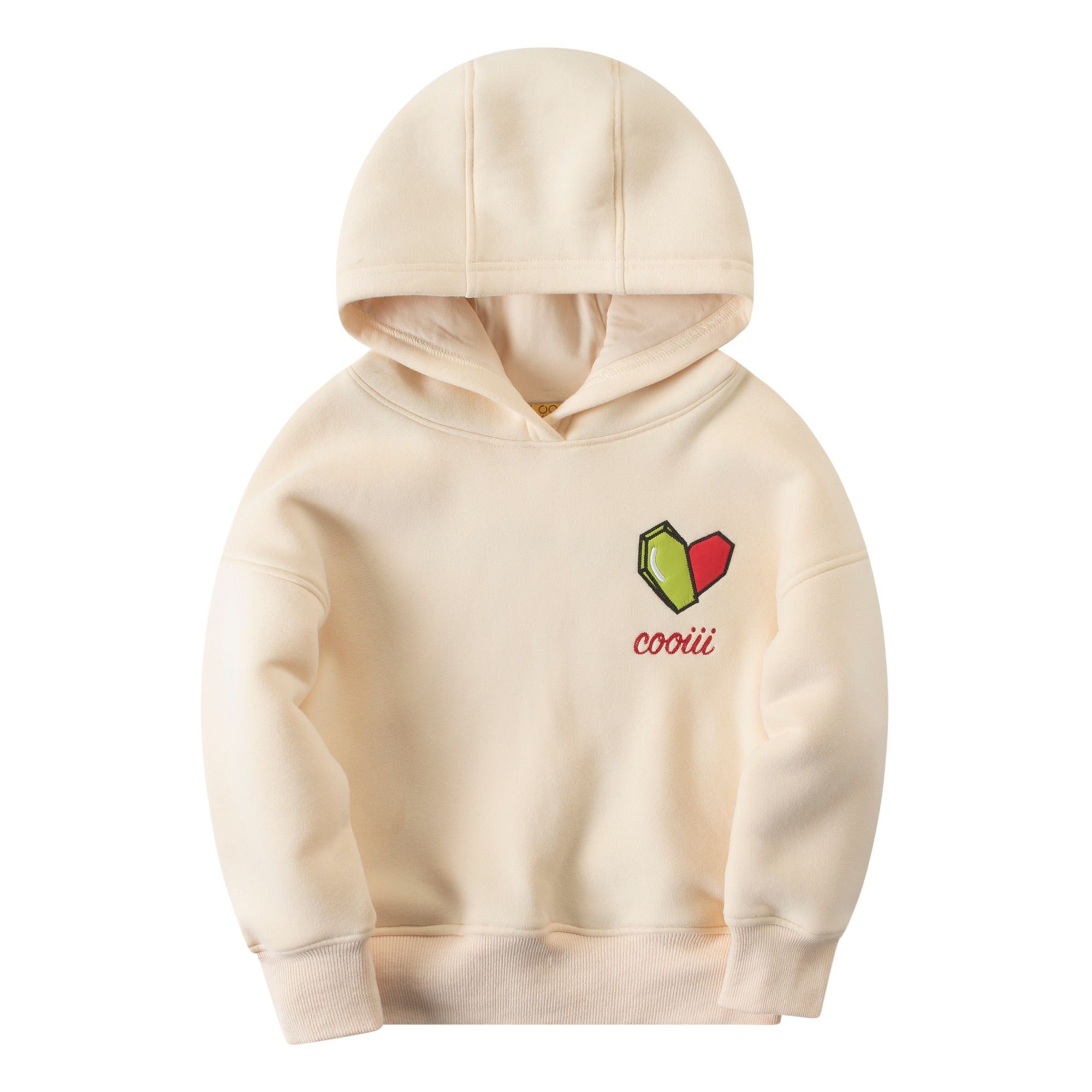 Cooiii - Hoodie Brodé - Fille - Ecru
