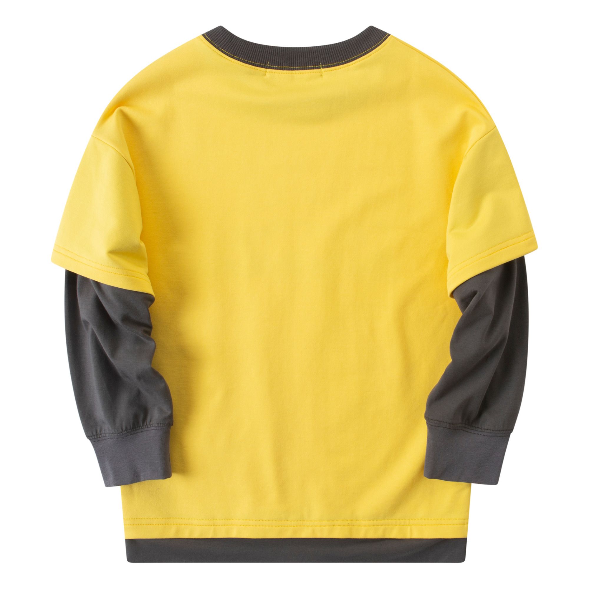 Oversize Layered T-shirt Sweatshirt Yellow- Product image n°4