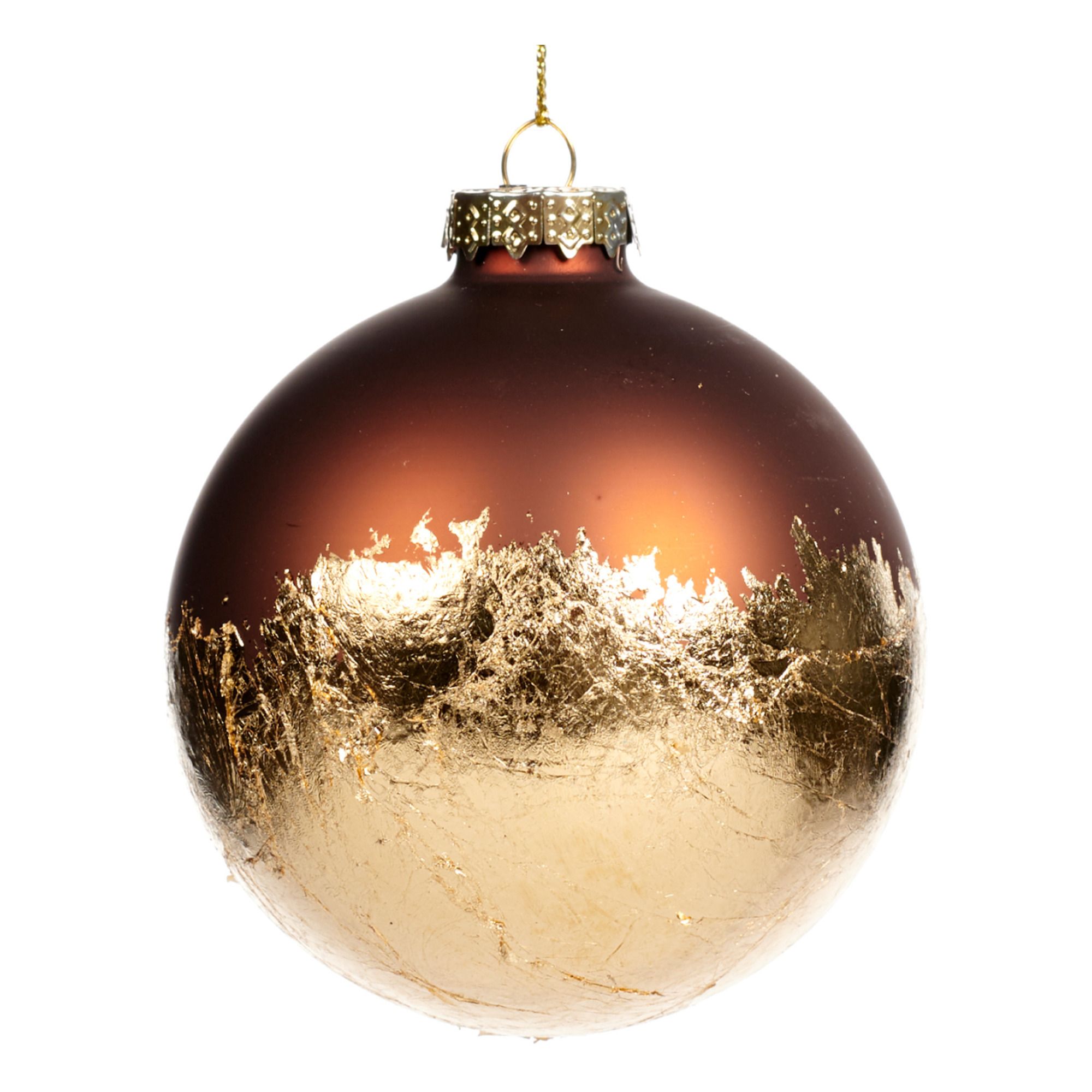 Goodwill - Boule de Noël feuille d'or - Marron