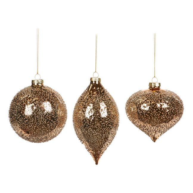 Christmas Baubles - Set of 3 Champagne