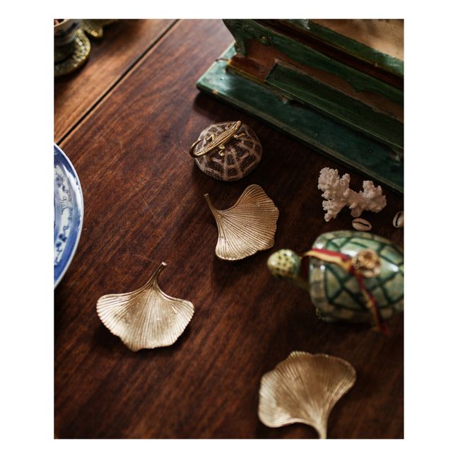 Plato Ginko | Marrón Dorado