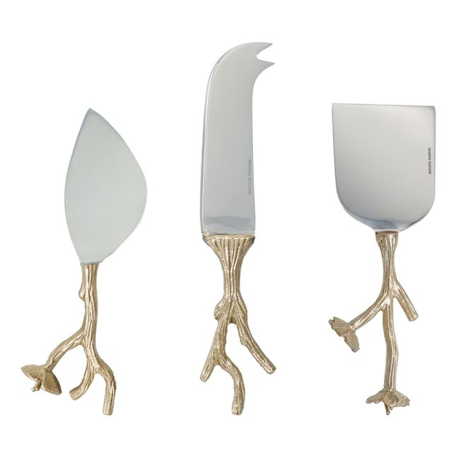 Cheese Knives - Set of 3 Golden brown
