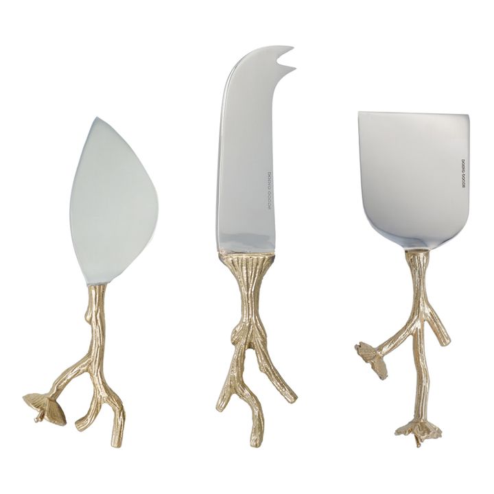 Cheese Knives - Set of 3 | Golden brown- Product image n°0