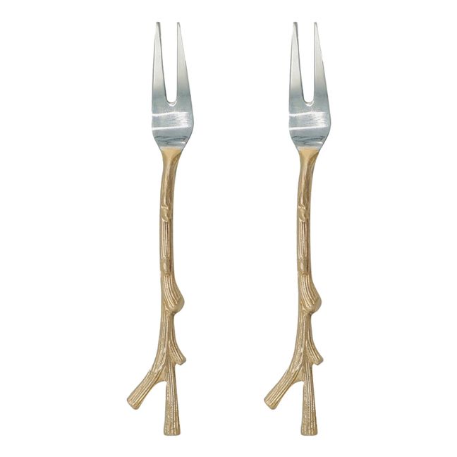 Oyster Forks - Set of 2 Golden brown
