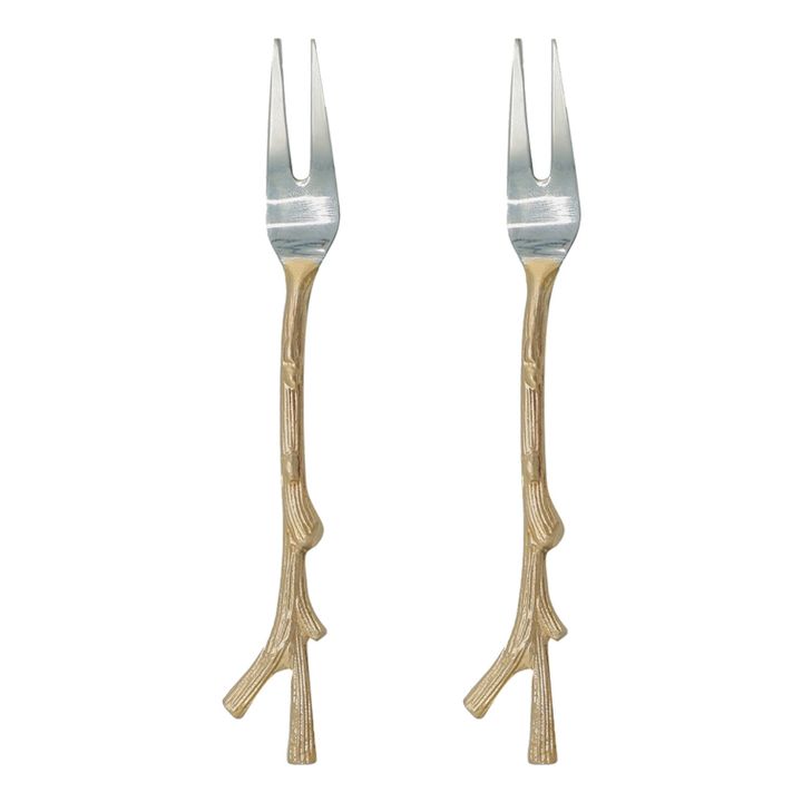 Oyster Forks - Set of 2 | Golden brown- Product image n°0