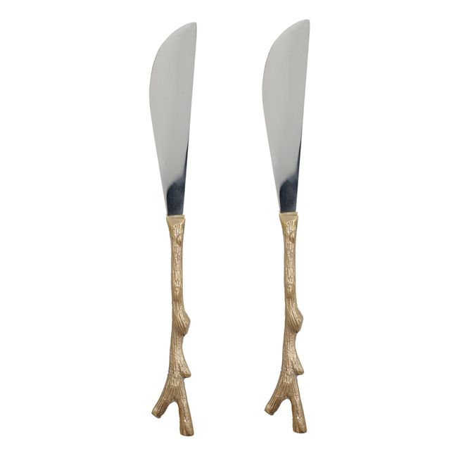 Buttermesser - 2er-Set | Goldbraun