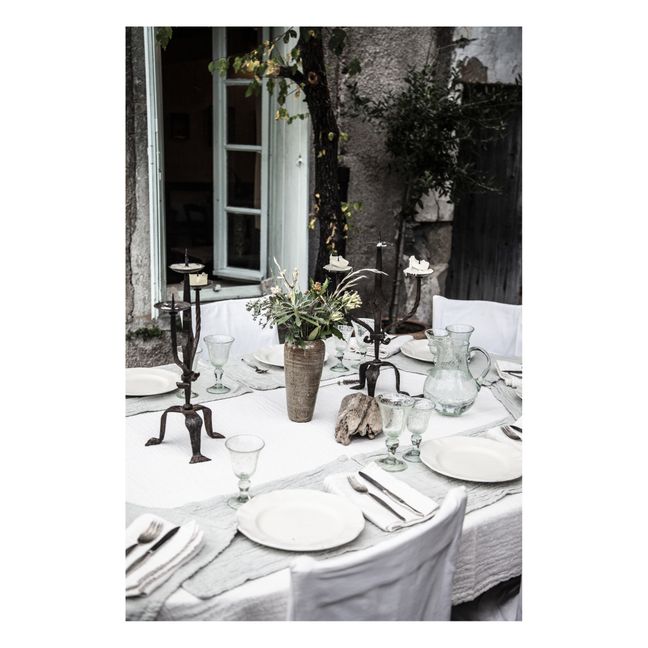 Tovaglia Punto in jacquard di cotone bio | Bianco latte