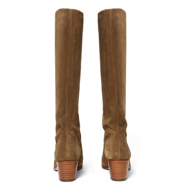 Botas de Piel de Ante de 45MM | Café