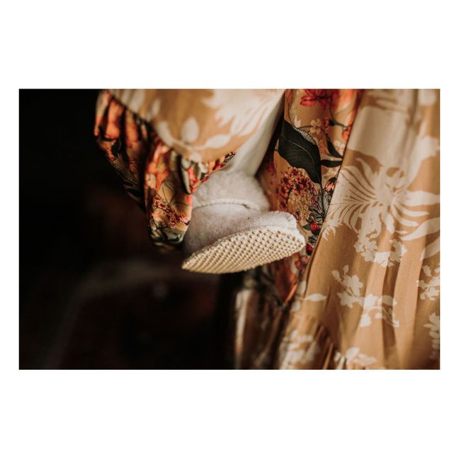 Chaussons Bébé Shearling | Crème
