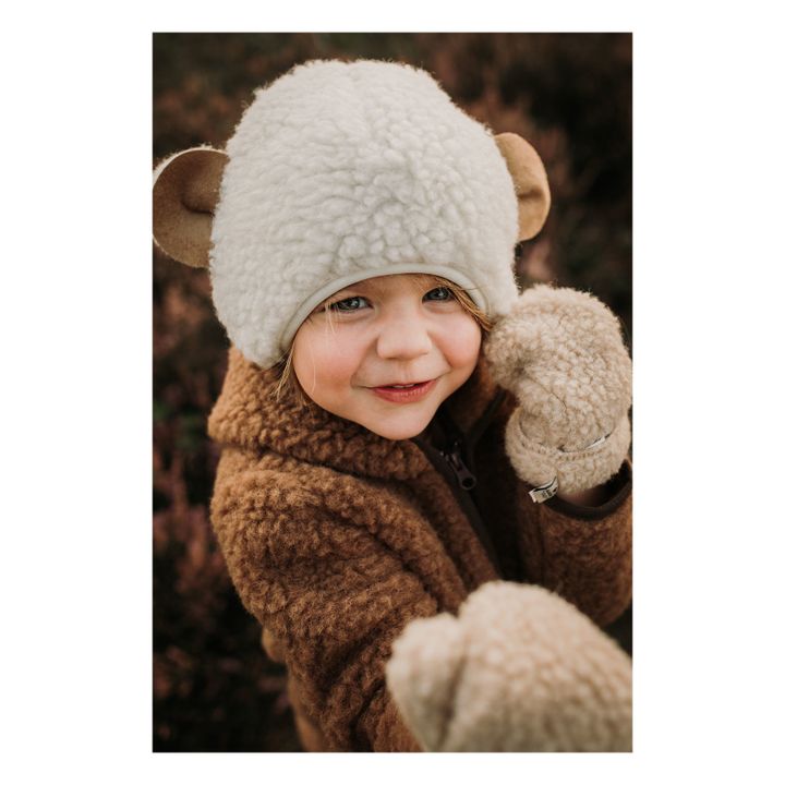 Shearling Hat with Animal Ears | Cream- Product image n°1
