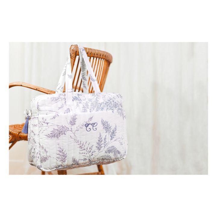 Leaf-Print Changing Bag & Blanket Navy blue- Product image n°3