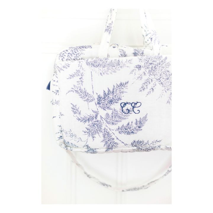 Leaf-Print Changing Bag & Blanket Navy blue- Product image n°6
