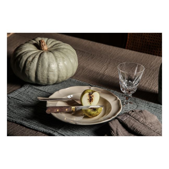 Set de table Punto en jacquard de coton bio | Gris bleuté