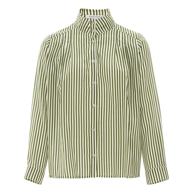 Camicia Chuck Matcha cotone e seta Verde
