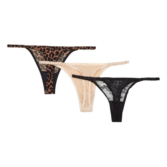 Lote de 3 Tangas Threesome Roomservice | Marrón