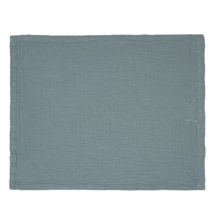Mantel individual Punto Jacquard de algodón orgánico Gris azulado- Imagen del producto n°0