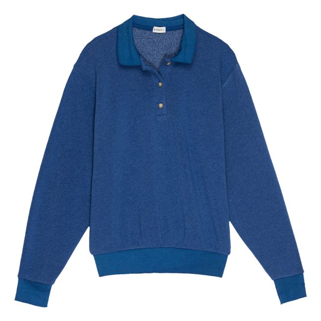 Vintage Polo Sweatshirt Azul Eléctrico