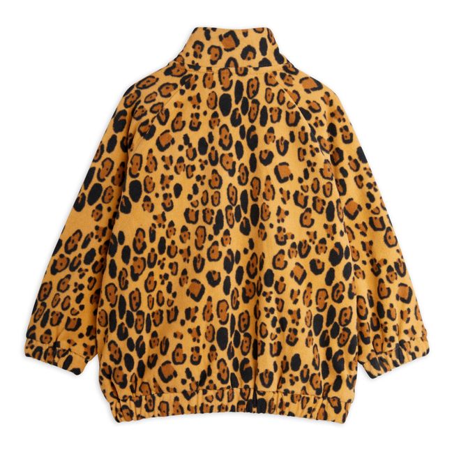 Recycled Polyester Leopard Print Jacket Beige