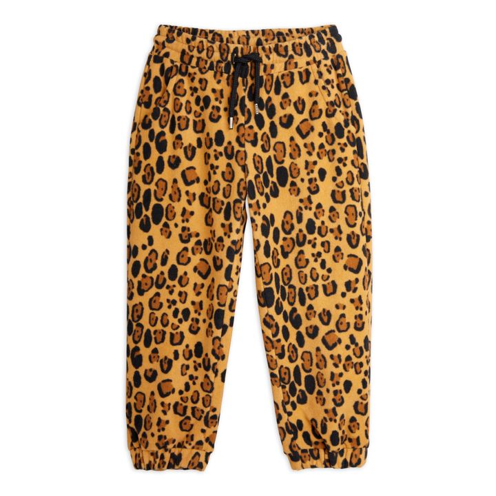 Pantalón jogger Leopardo de poliéster reciclado Beige- Imagen del producto n°0