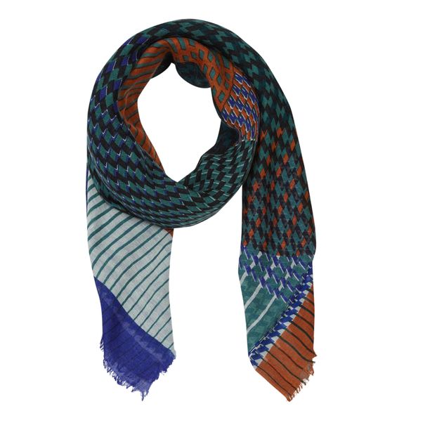 See Design Wool Scarf Small Totem Blue/Blue