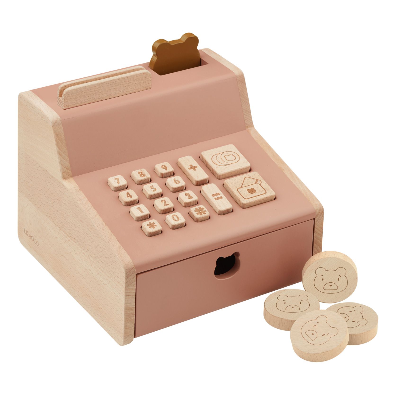 Wooden Cash Register Dusty Pink Liewood Toys and Hobbies Children