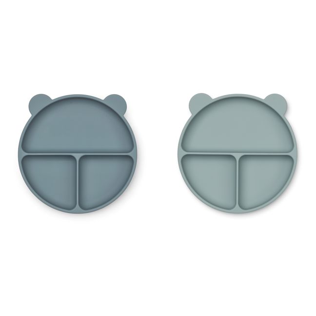 Assiettes Merrick en silicone - Set de 2 | Bleu