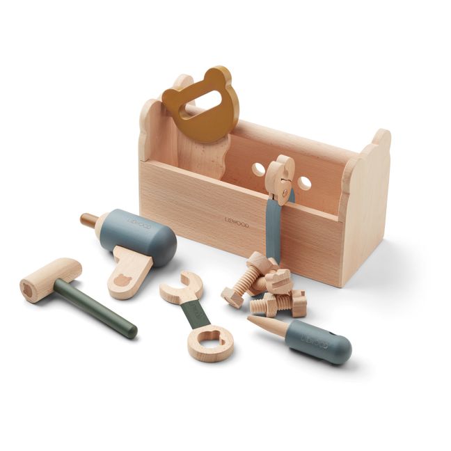 Caja de herramientas de madera Luigi Azul Pálido