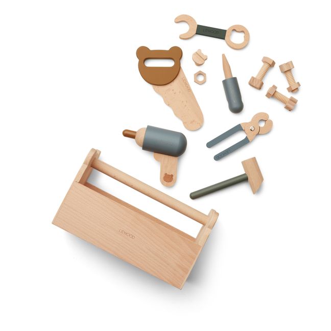 Werkzeugkasten Luigi aus Holz Blassblau