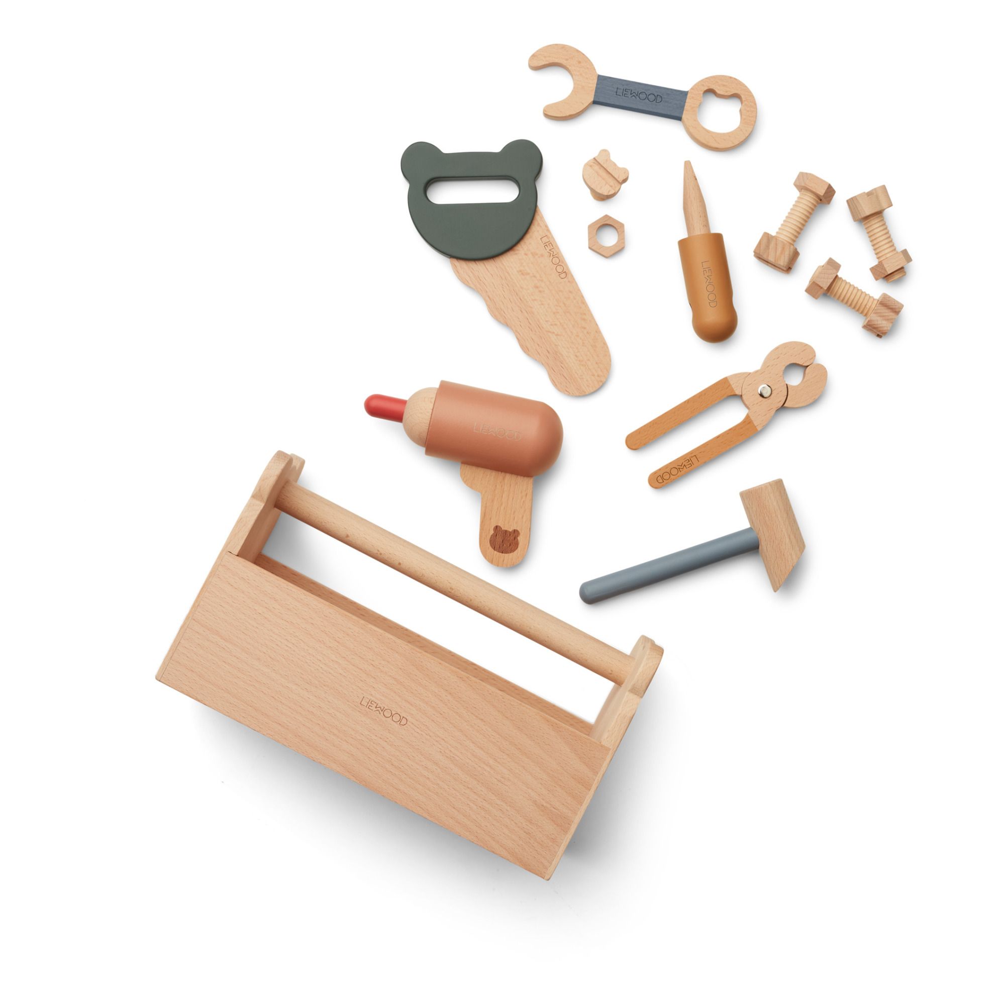 LIO® Boîte à outils miniature modèle de boîte à outils en bois pour