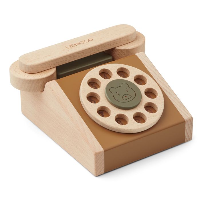 Selma Classic Wooden Telephone | Caramel- Product image n°0