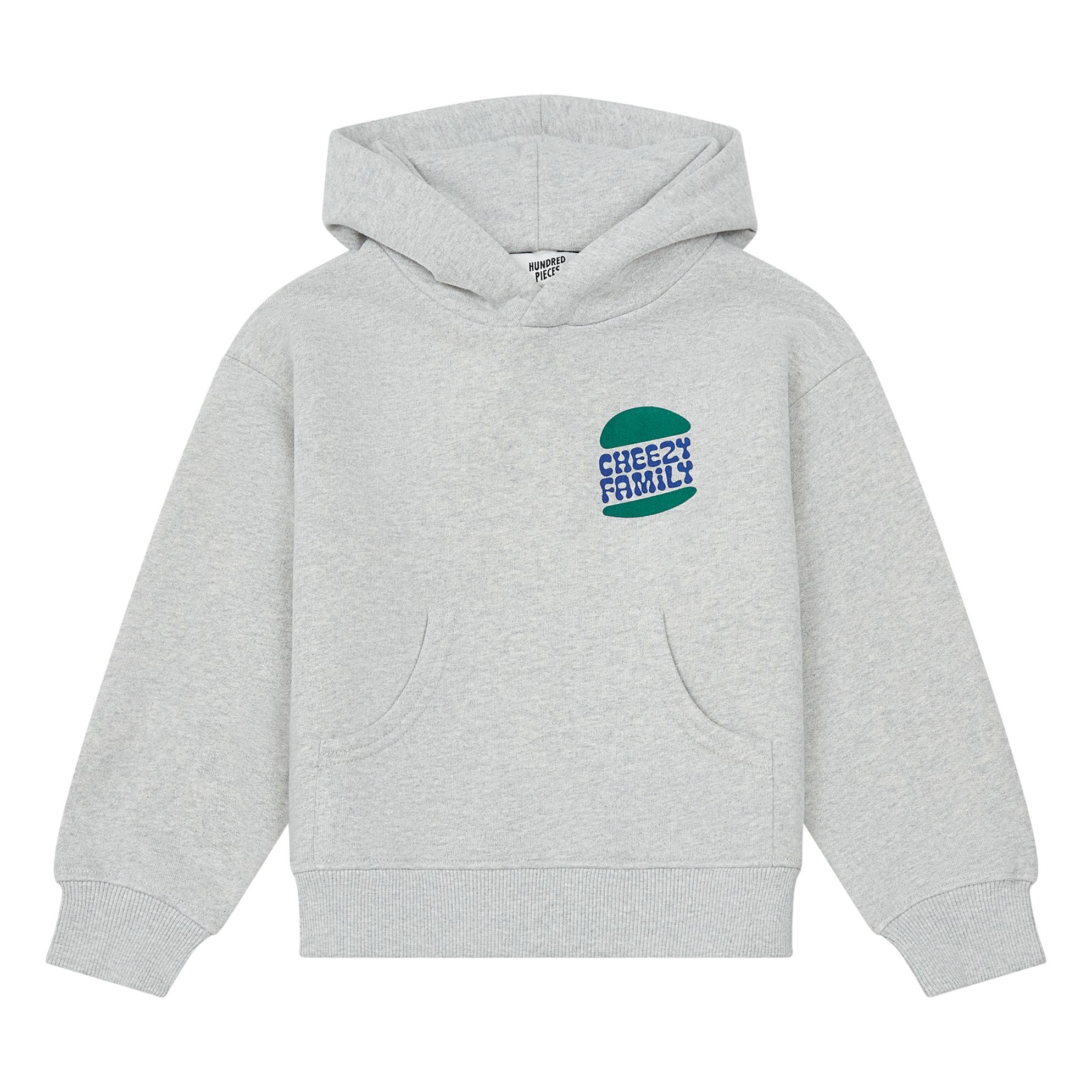 Hundred Pieces - Sweat Coton Bio Oversize Cheezy - Garçon - Gris chiné