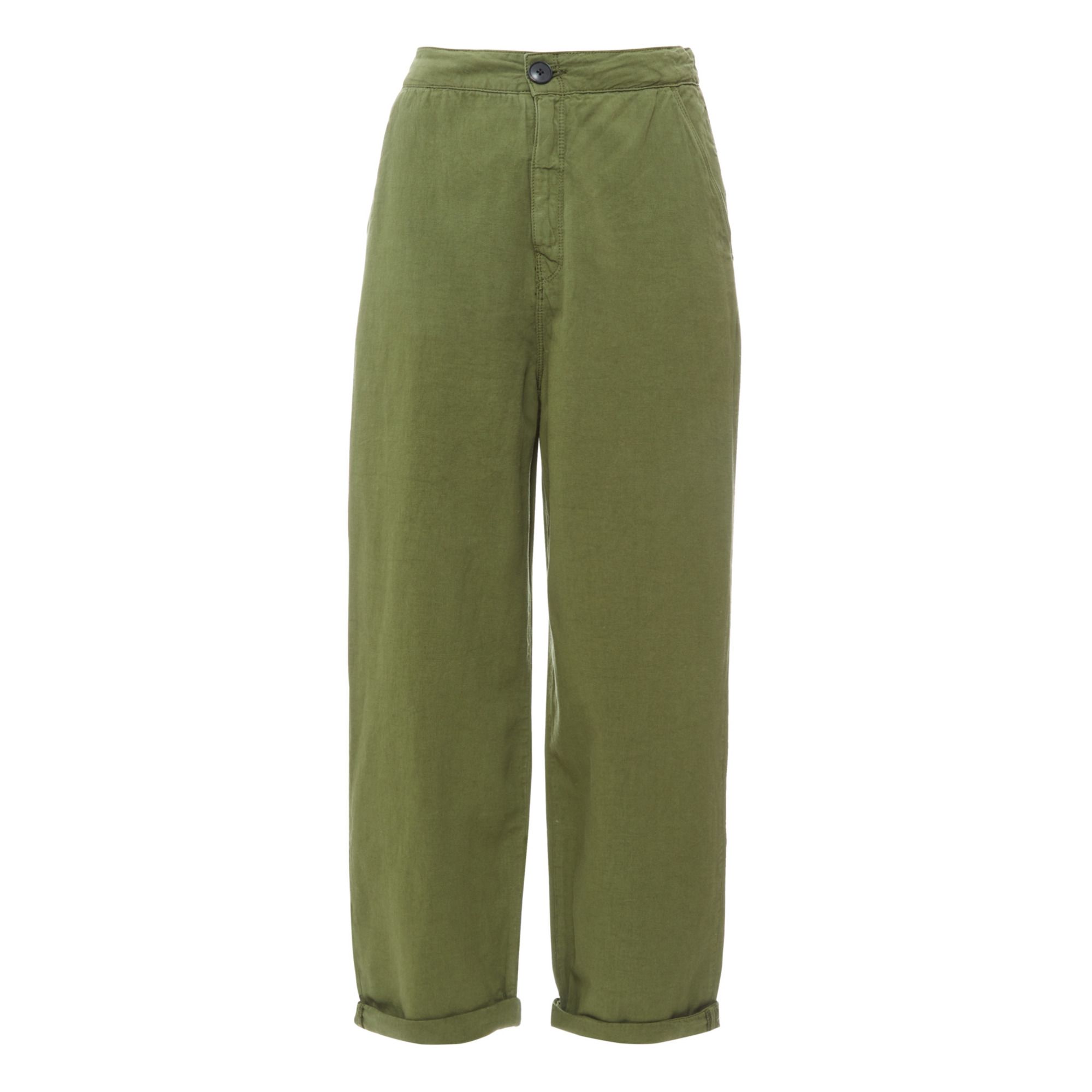 Bellerose - Pantalon Pasop Coton et Lin - Collection Femme - - Vert kaki