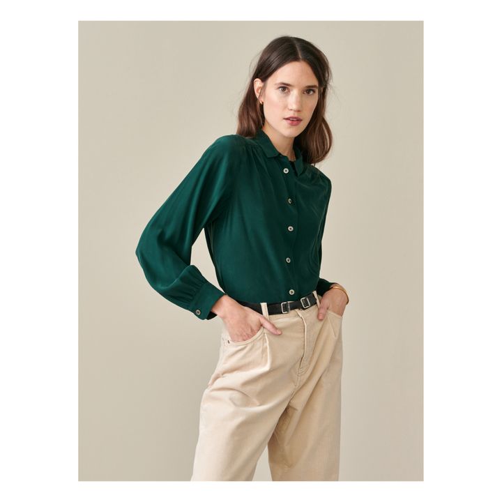 Bellerose Taxi Silk Blouse Women's Collection Dark green