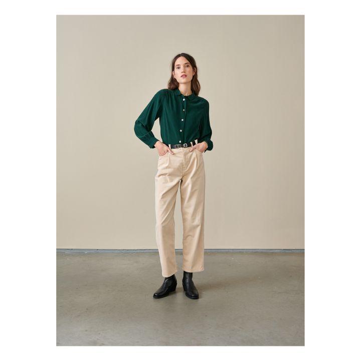 Bellerose Taxi Silk Blouse Women's Collection Dark green