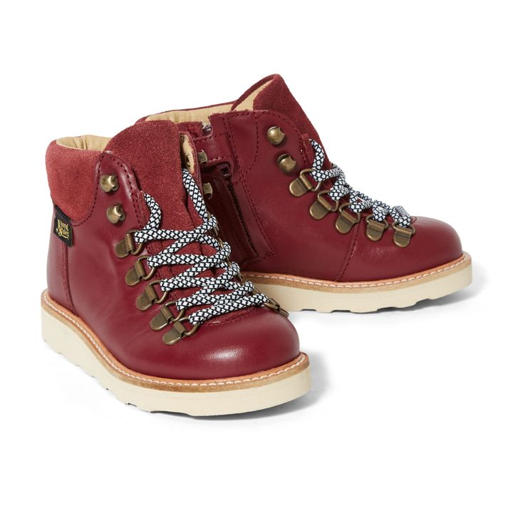 Young Soles Eddie ZipUp Hiking Boots Cherry red Smallable