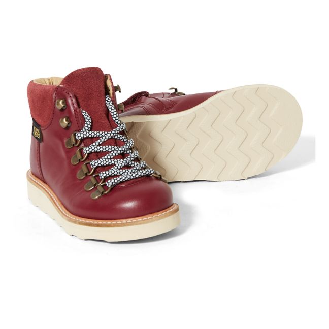 Eddie Zip-Up Hiking Boots | Cherry red