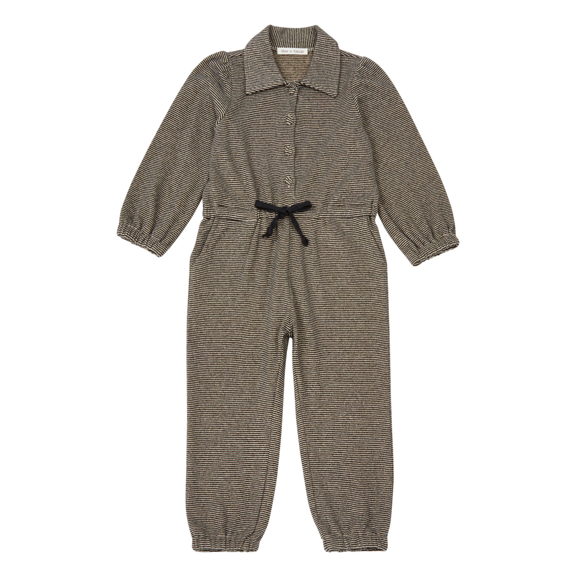 Zhoe & Tobiah - Combinaison Maille Rayée Lurex - Fille - Gris anthracite