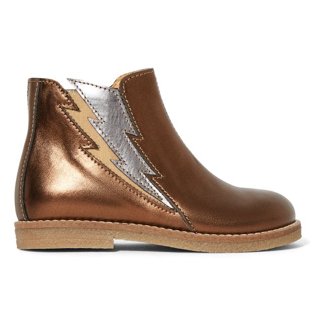 Lightning Zip-Up Boots Copper red