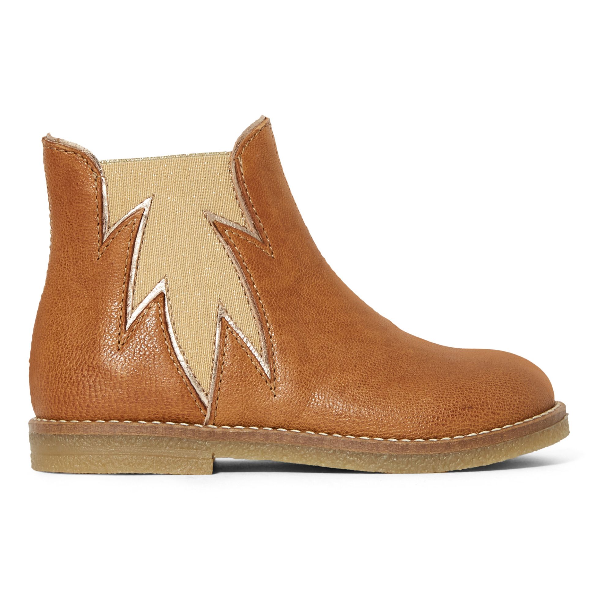 Ocra - Boots Feuilles Zip - Fille - Camel