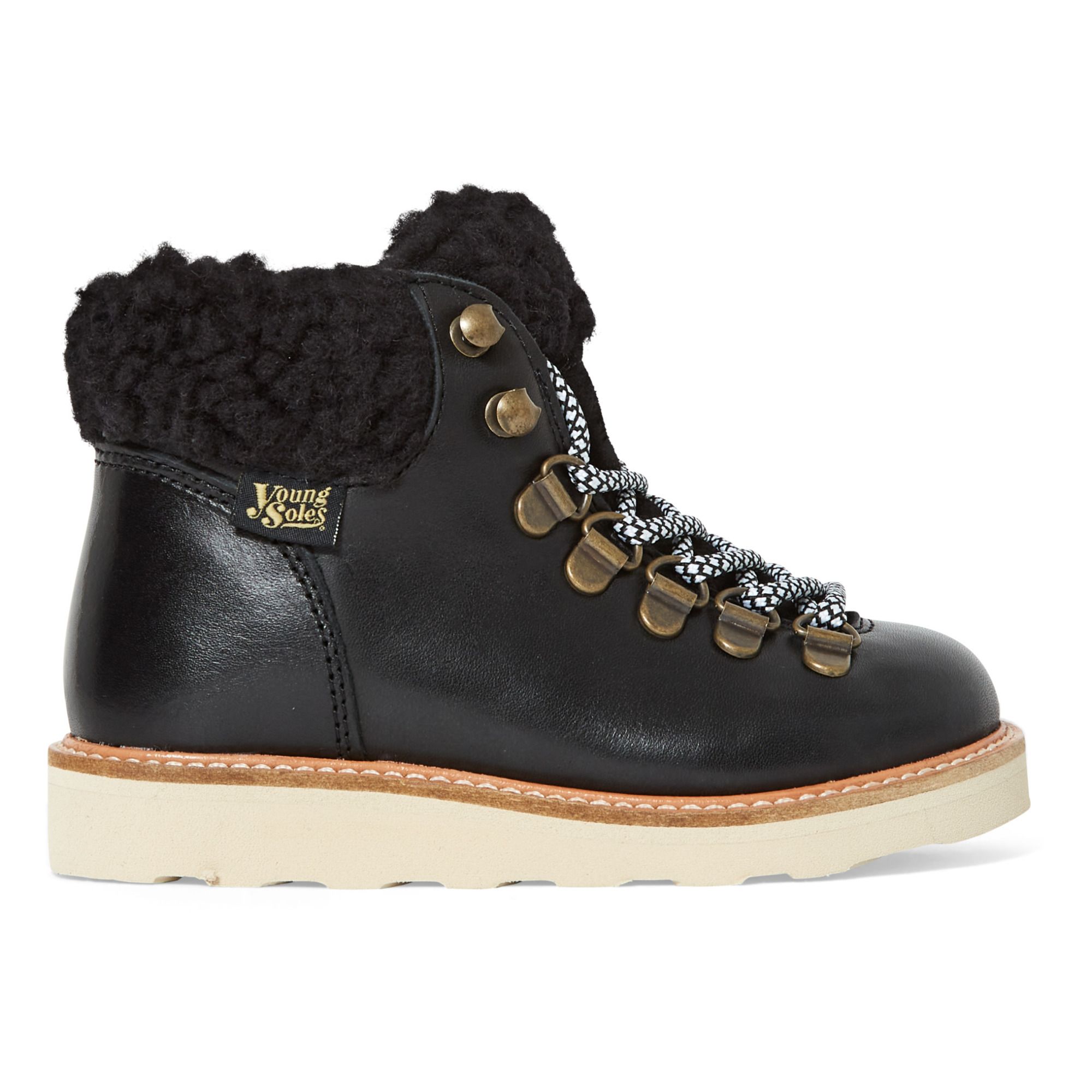 Young Soles - Hiking Boots Fourrées Zip Eddie - Fille - Noir