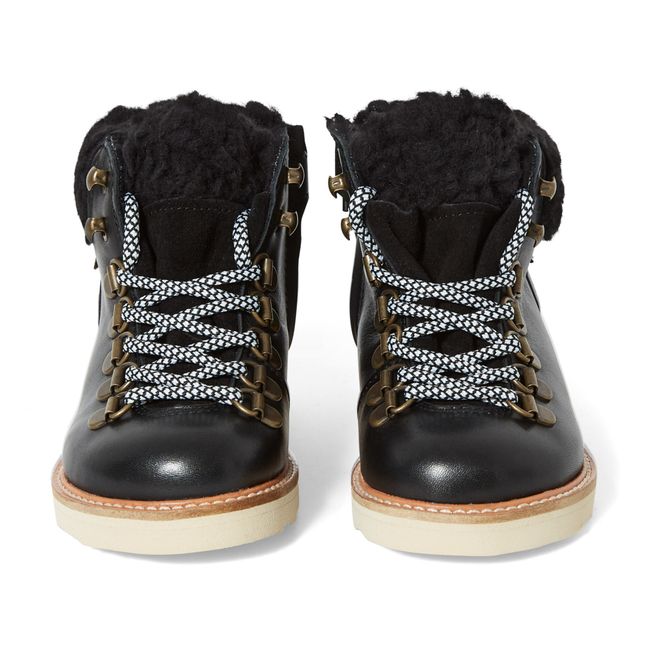 Eddie Sherpa-Lined Zip-Up Hiking Boots Black
