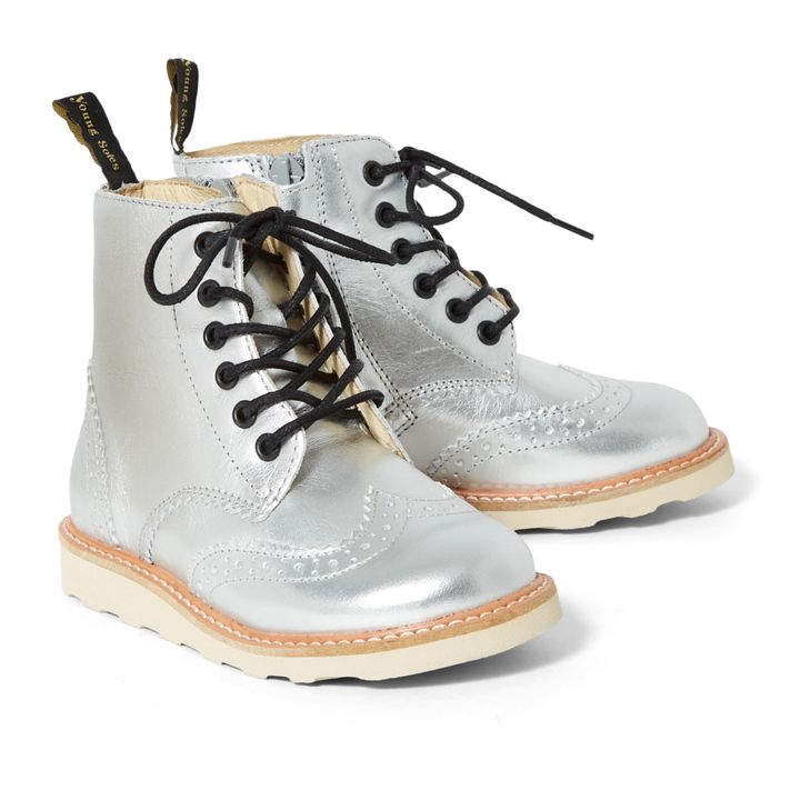 Boots Lacets Zip Sidney | Argenté- Image produit n°1
