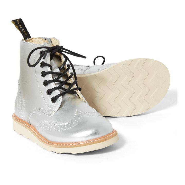 Boots Lacets Zip Sidney | Argenté- Image produit n°2