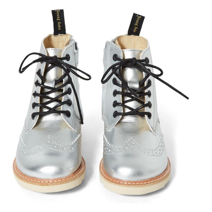 Boots Lacets Zip Sidney | Argenté- Image produit n°3